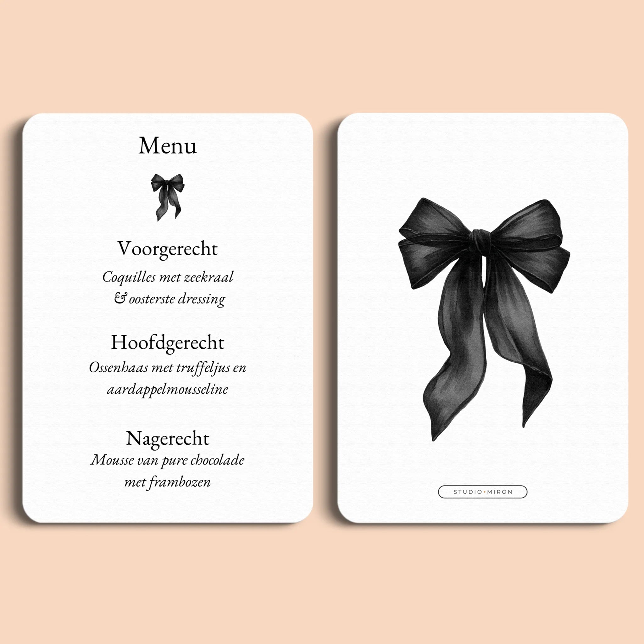 Kerst menu zwarte strik Studio Miron