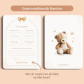 Kraamkaarten voor de baby boho beige gepersonaliseerd voor en achter Studio Miron