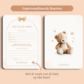 Kraamkaarten voor de ouders boho beige gepersonaliseerd voor en achter Studio Miron