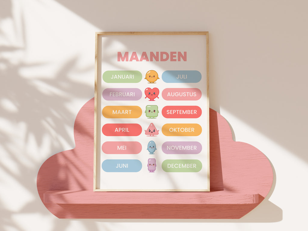 Educatieve Kinderposter Set 'Kawaii' – 6-delig