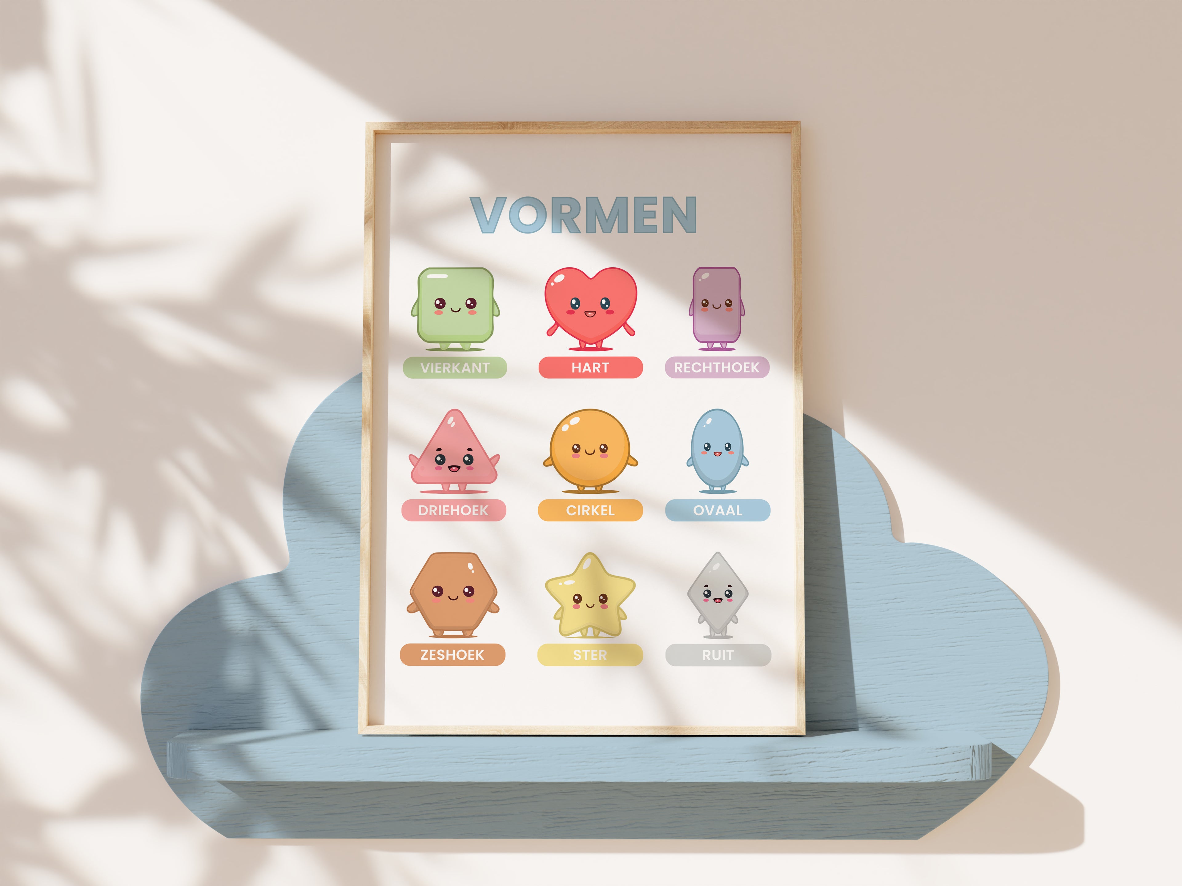 Educatieve Kinderposter Set 'Kawaii' – 6-delig