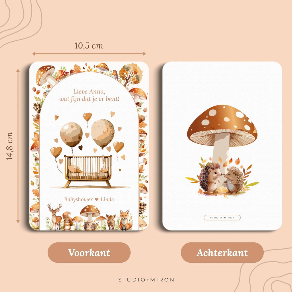 Mini Welkomstbord A6 - Naamkaart | Bosdieren