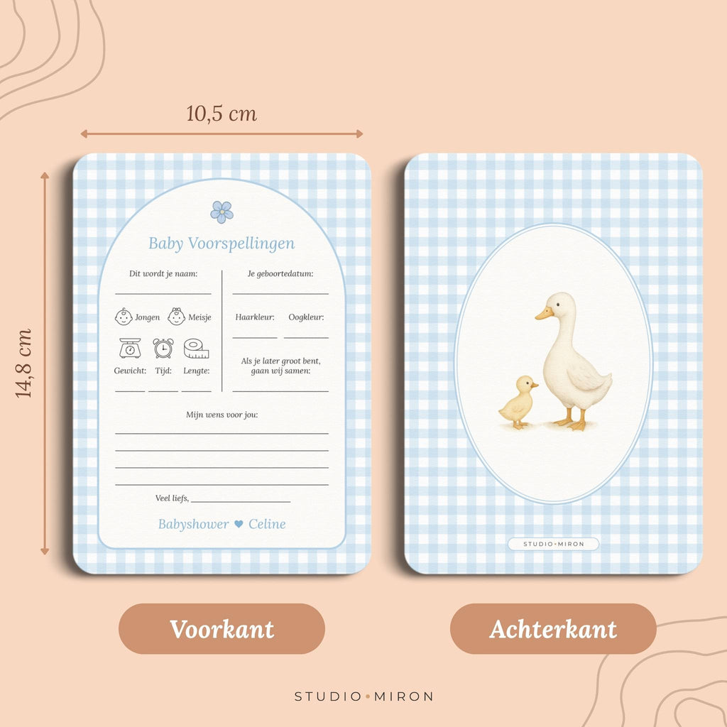 Baby Voorspellingen | Gingham Blauw