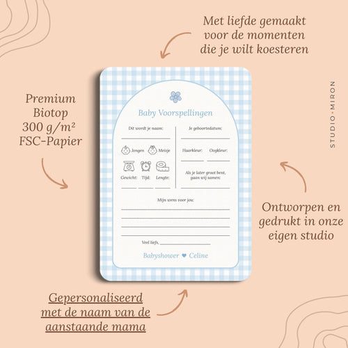 Baby Voorspellingen | Gingham Blauw