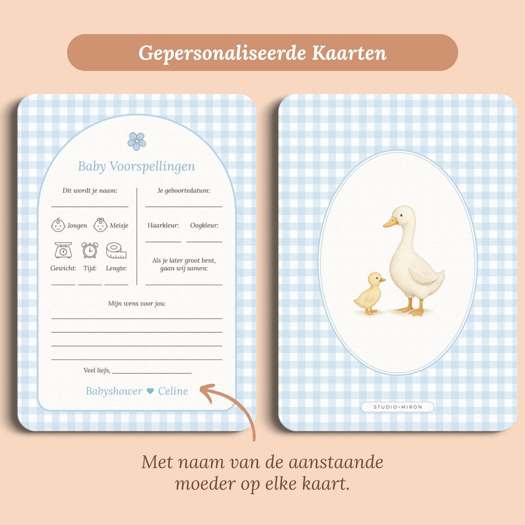 Baby Voorspellingen | Gingham Blauw