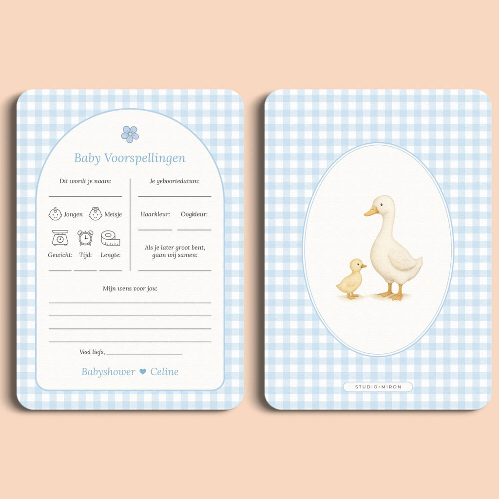 Baby Voorspellingen | Gingham Blauw