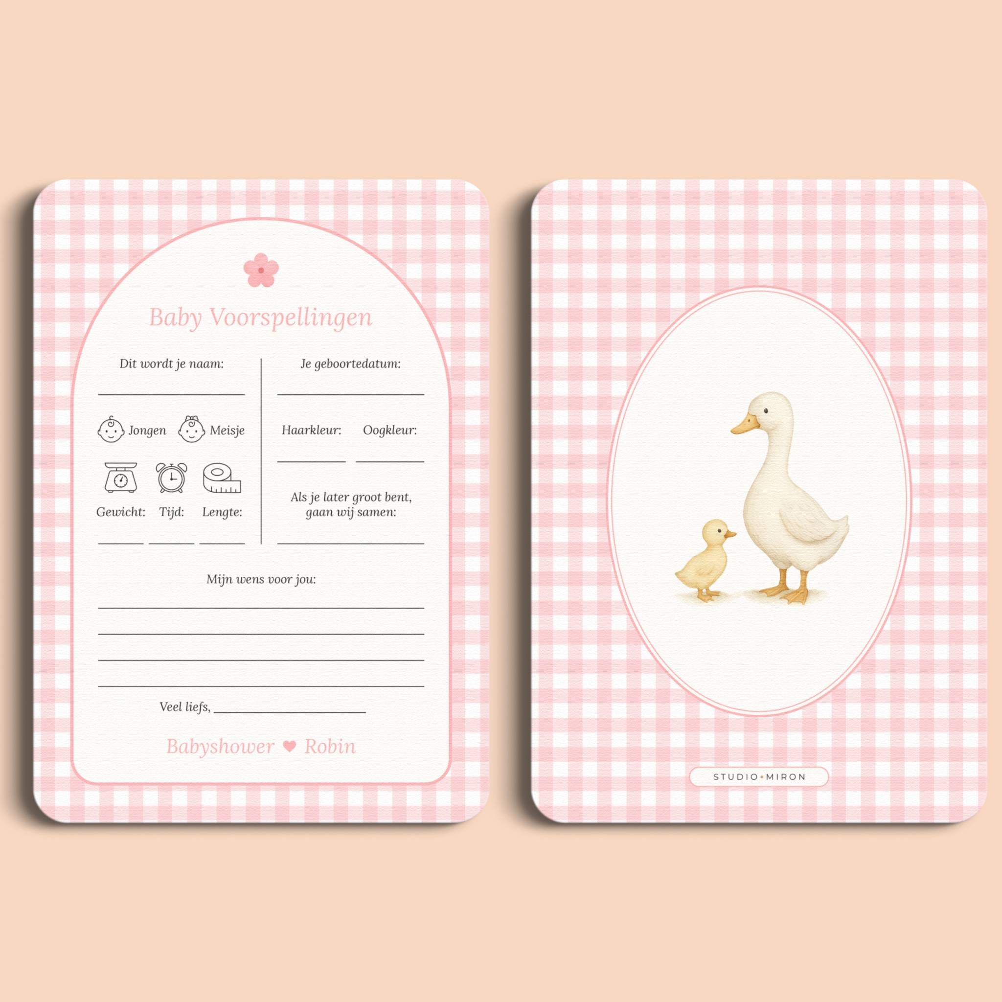 Baby Voorspellingen | Gingham Roze
