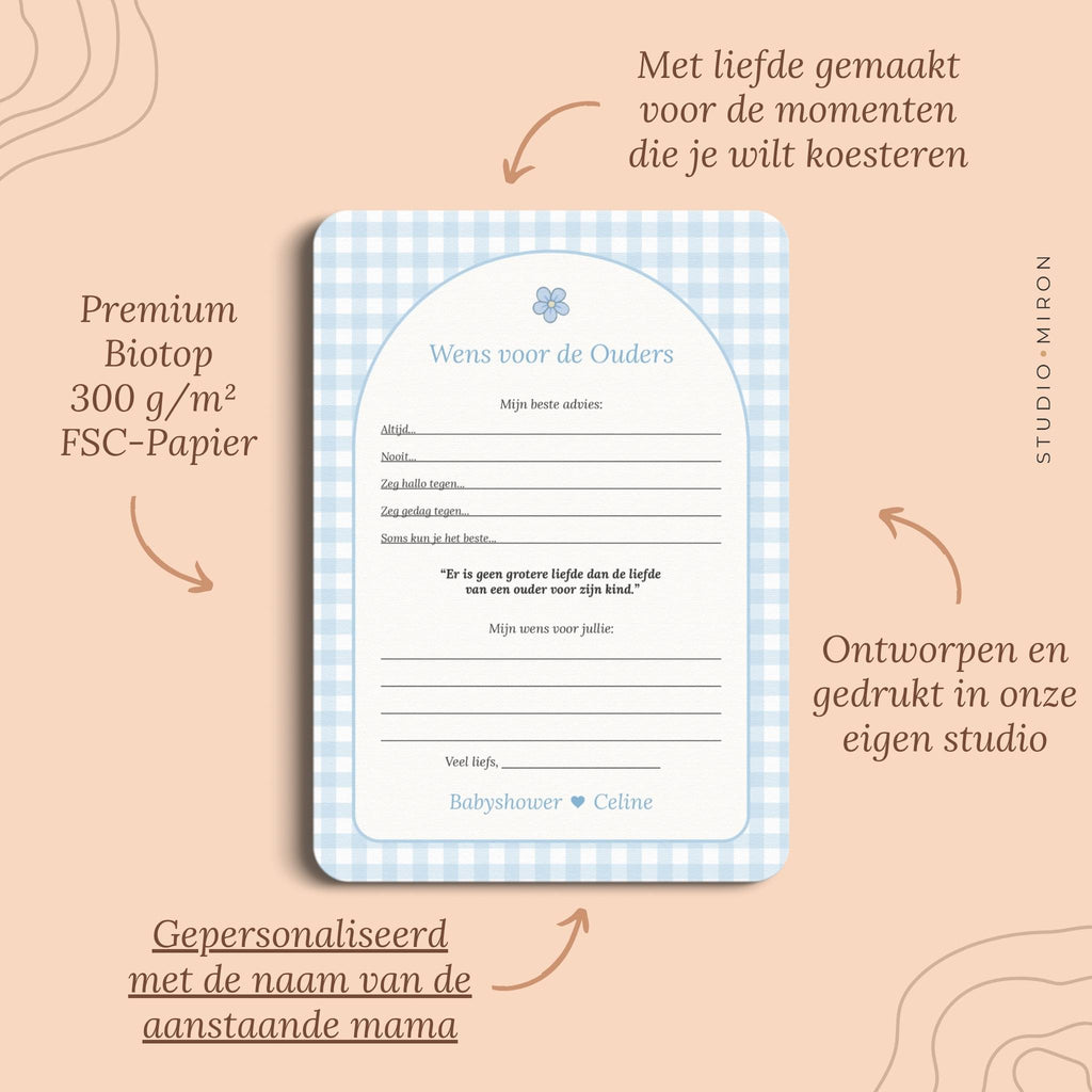 Wens voor de Ouders | Gingham Blauw