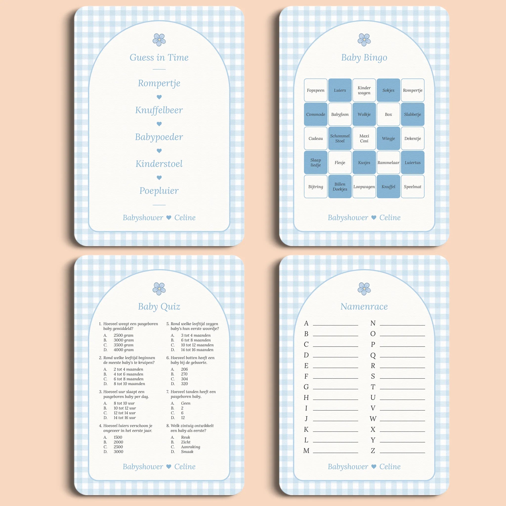 Spellenpakket 1 | Gingham Blauw