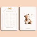 Babyshower spelletjes baby woordzoeker boho beige beertje voor en achter Studio Miron