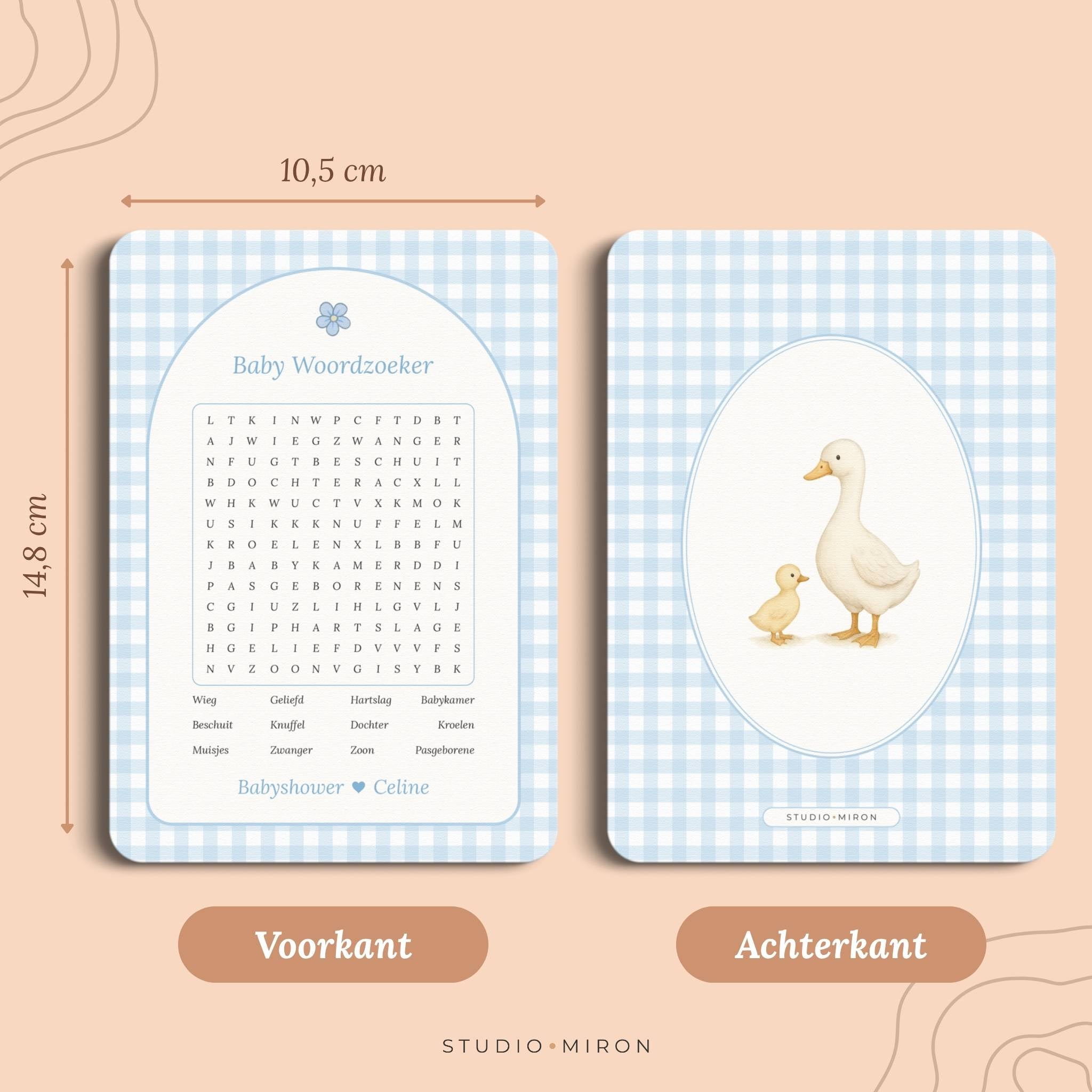 Baby Woordzoeker | Gingham Blauw