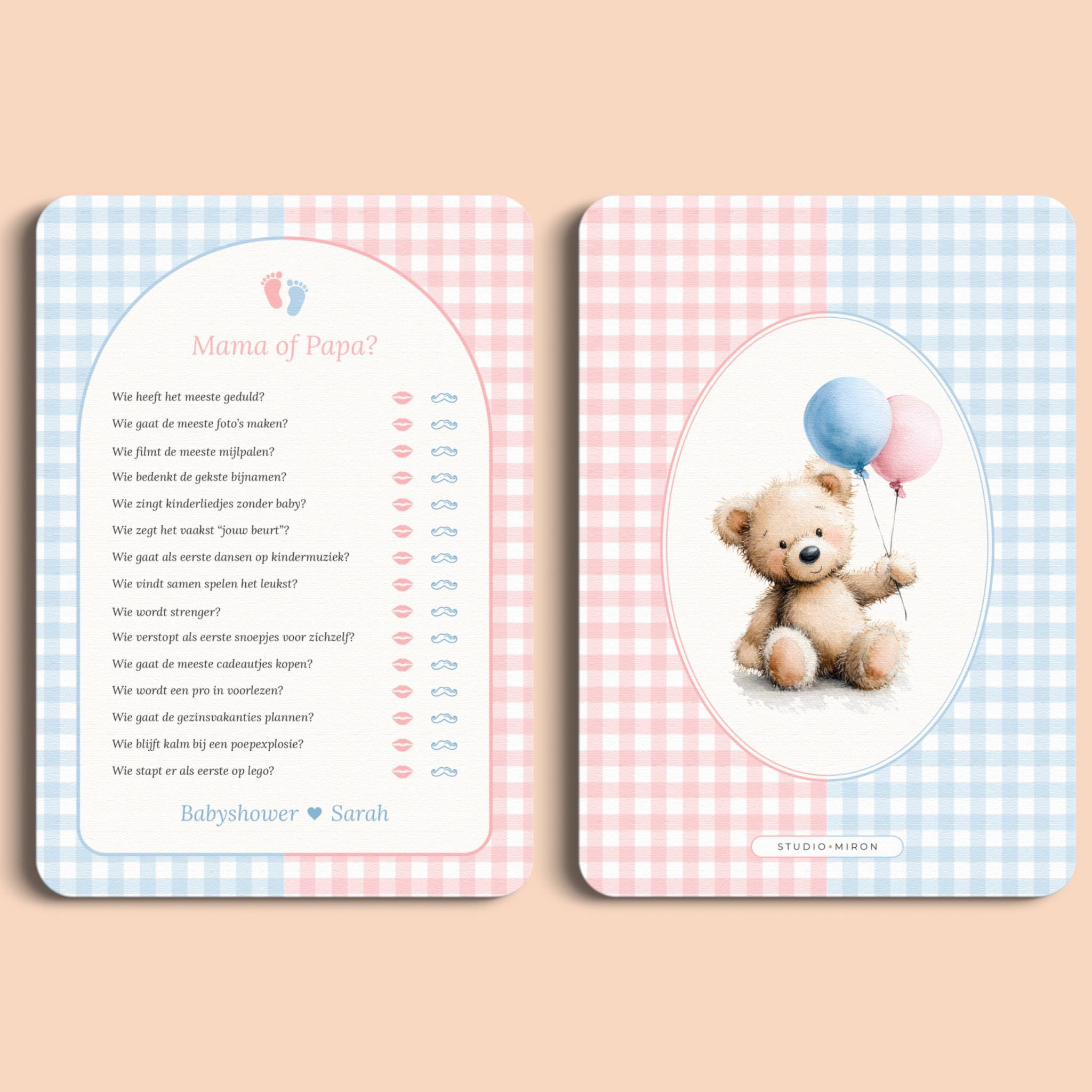 Mama of Papa | Gingham Roze-Blauw