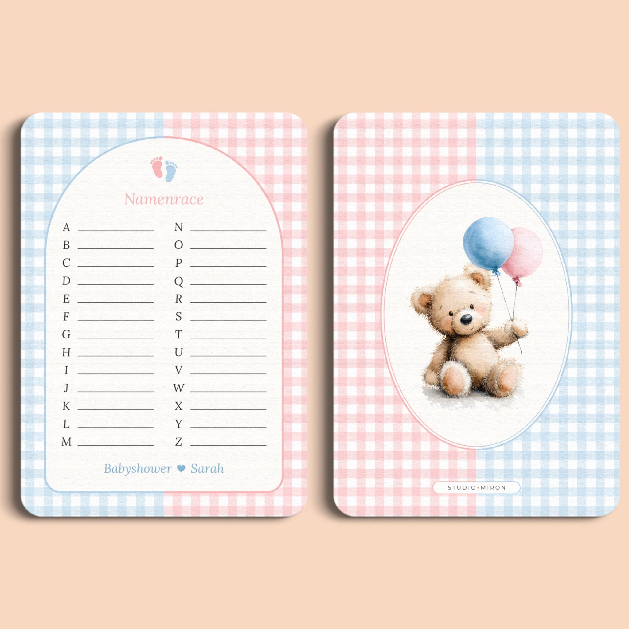 Namenrace | Gingham Roze-Blauw