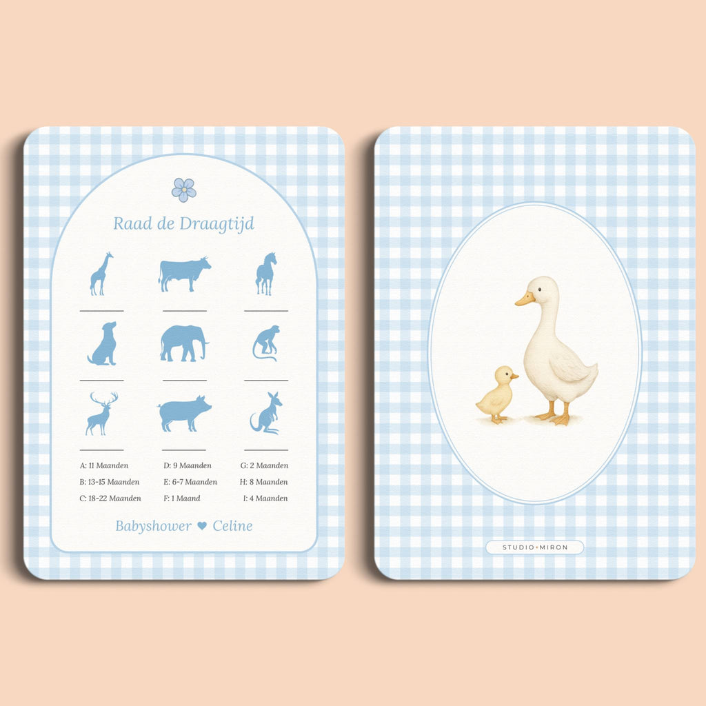 Raad de Draagtijd | Gingham Blauw