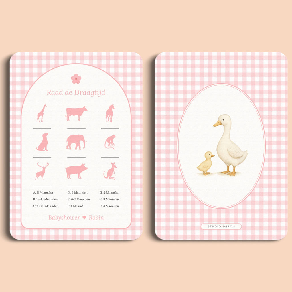 Raad de Draagtijd | Gingham Roze