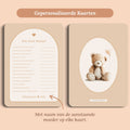 Babyshower spelletjes wie kent mama boho zand gepersonaliseerd voor en achter Studio Miron