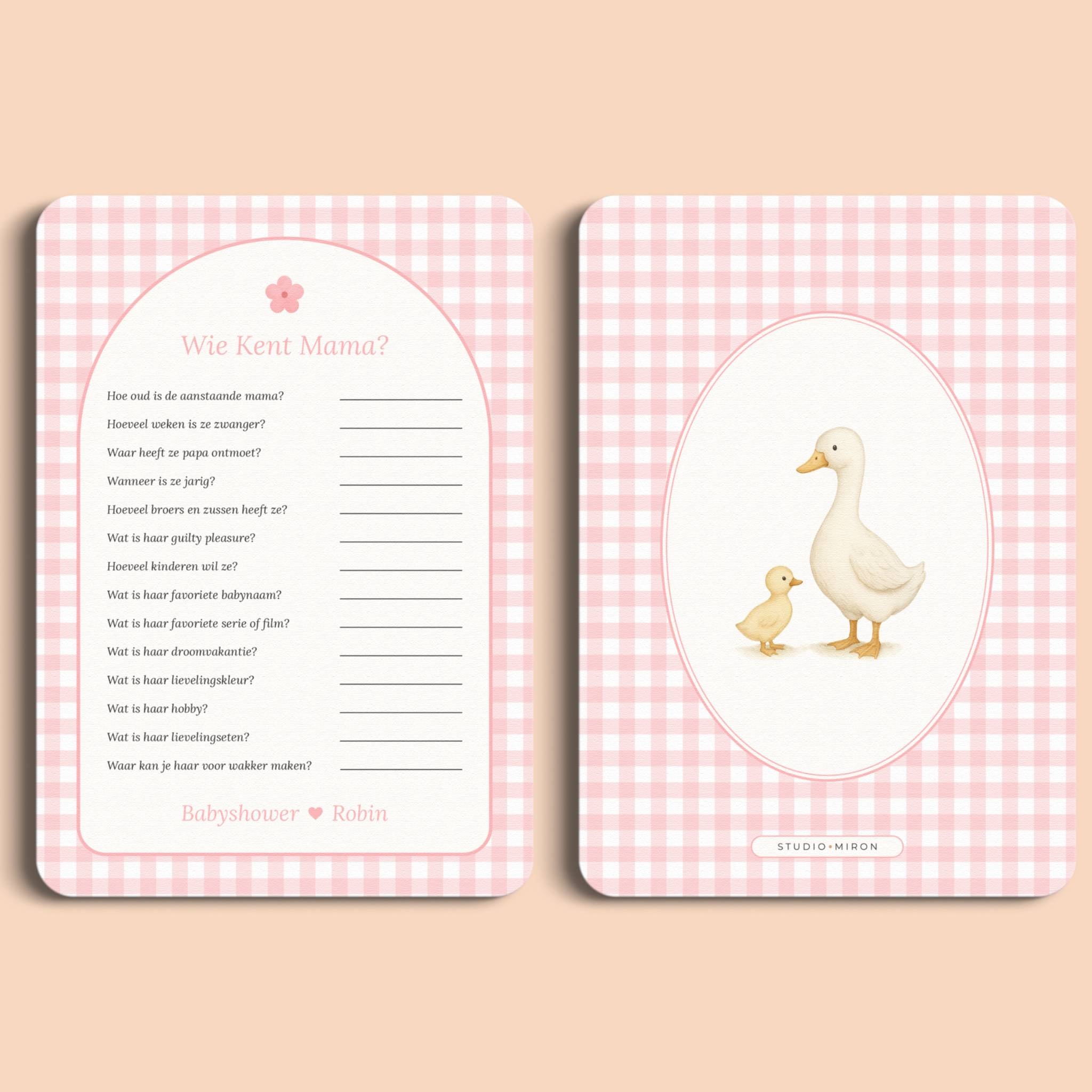 Wie kent Mama | Gingham Roze