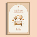 Babyshower Welkomstposter in Boho hart stijl, gepersonaliseerd met naam – Studio Miron